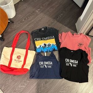 Chi Omega Shirt & Bag Bundle – Sorority Apparel Lot